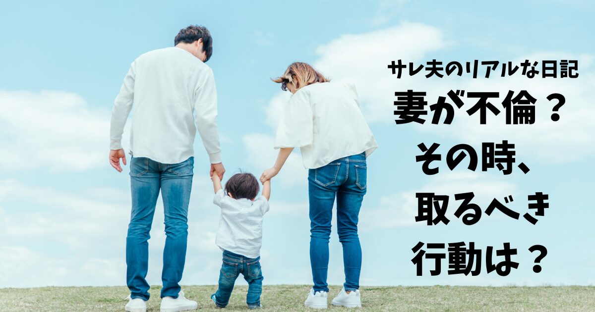青空の下で歩く家族